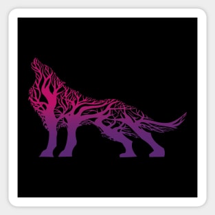 Wolf tree blend cute cool colorful Sticker